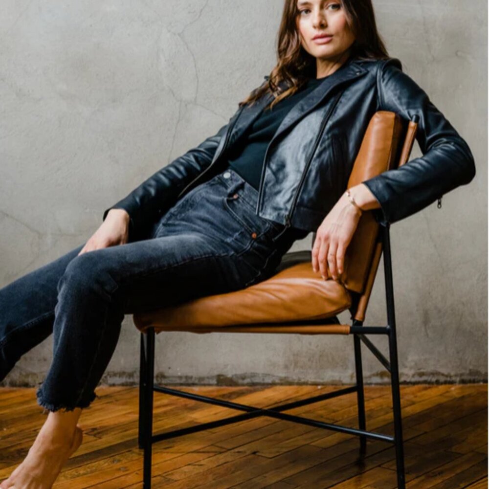 Able Maha Leather Jacket Black Size Medium